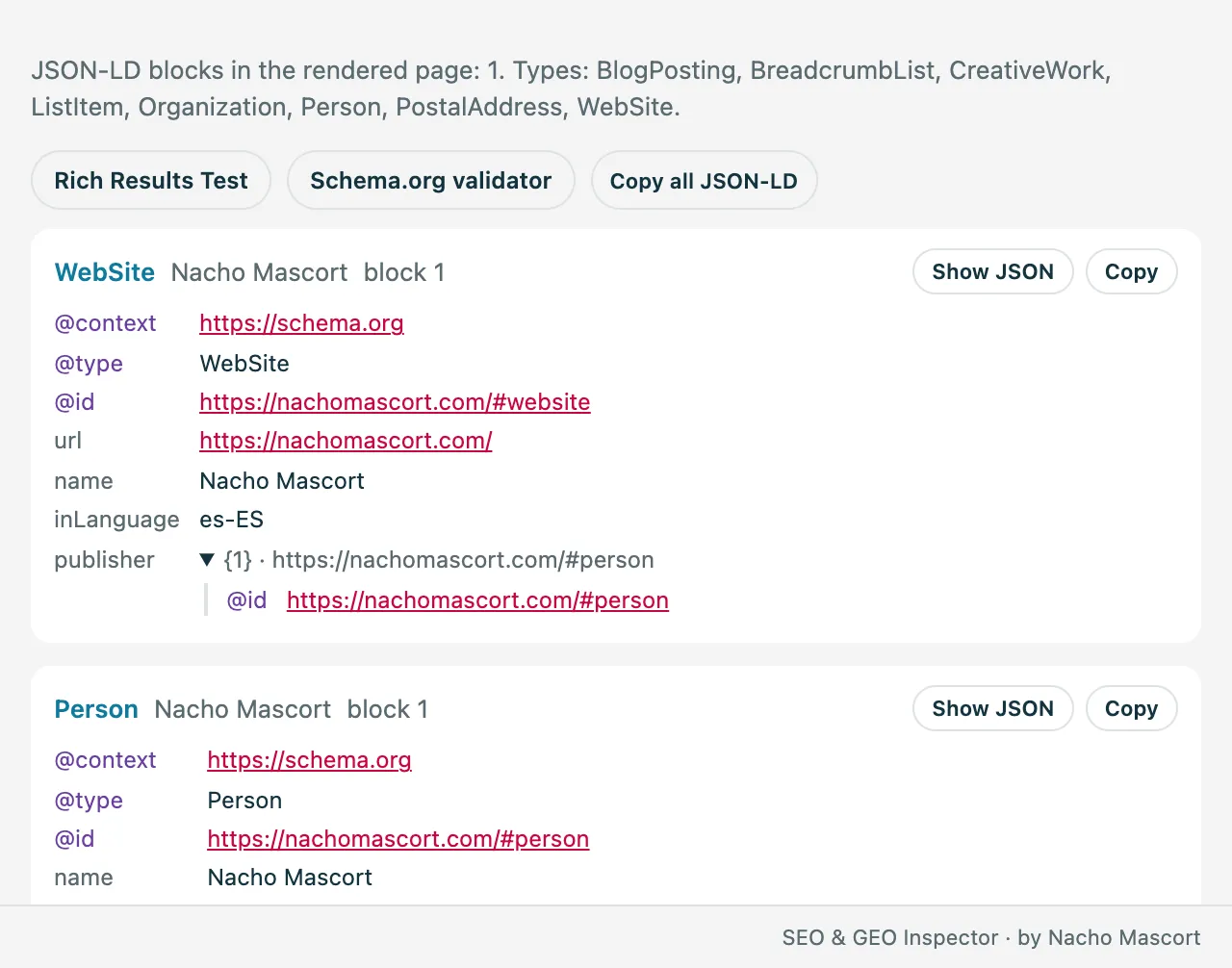JSON-LD entities as trees